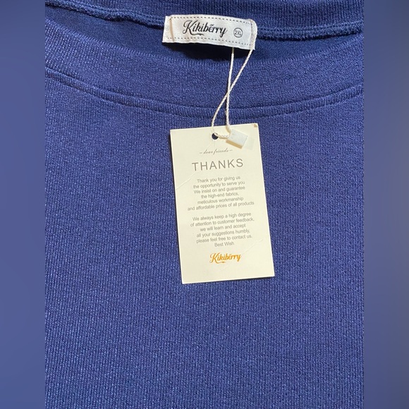 NWT KIKIBERRY KNIT SHORT SLEEVE CREWNECK SIZE 2X IN BLUE - Picture 5 of 8